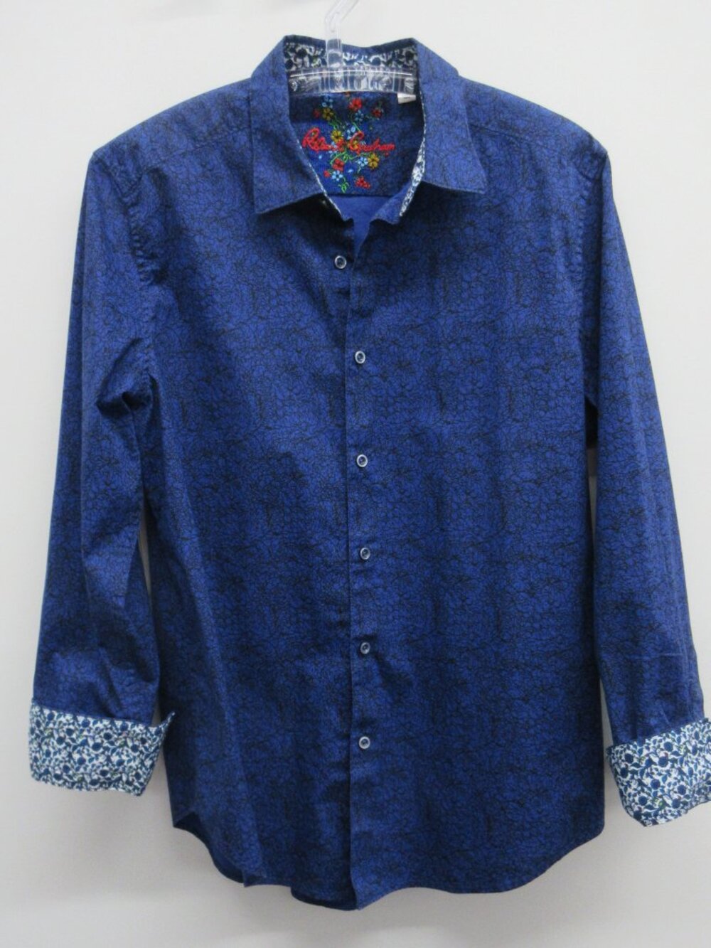 ROBERT GRAHAM ARMSTRONG BUTTON DOWN SHIRT MENS XL BLUE FLIP CUFFS